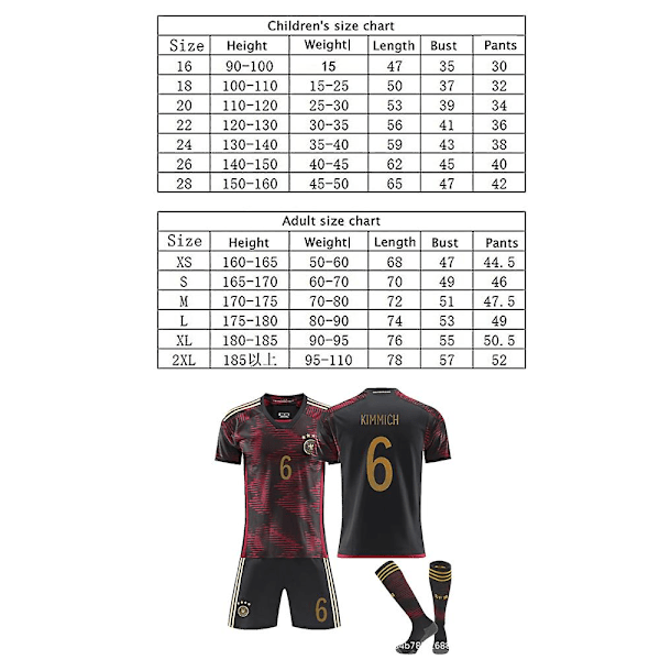 VM Tyskland Team Kimmich #6 Fotbollströja Vuxen Barn XS