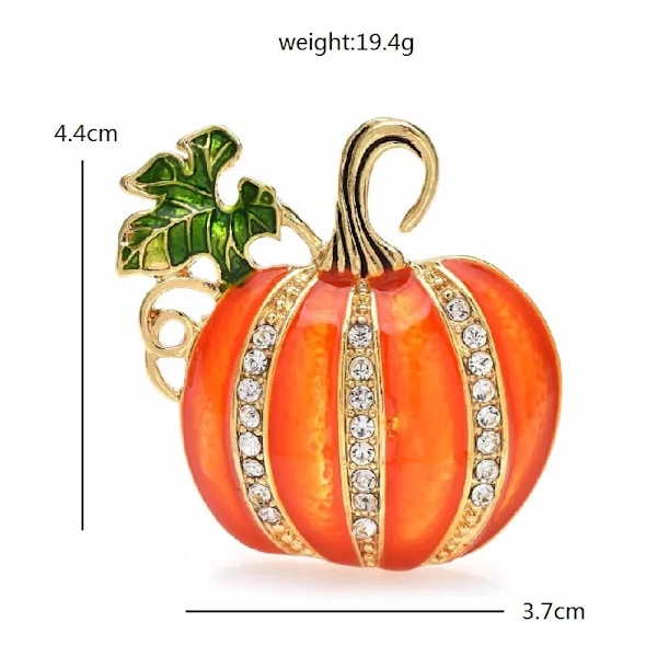 Enamel Orange Pumpkin Brooches For Women Men Classic Rhinestone Clothes Decoretion Halloween Brooch Pin Gifts