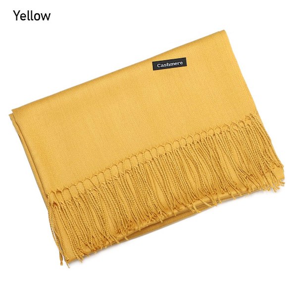Cashmere Skjerf Ullsjal GUL-FS1- yellow