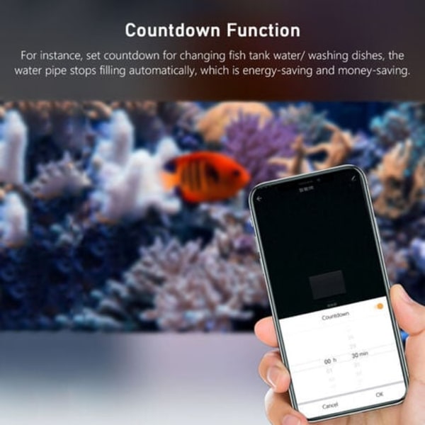 Wi-Fi-älykäs vesiventtiili vipukytkimelle Sähköinen kaasuventtiilin ohjaus Vesisuihkuttimen ajastin Sovelluksen kaukosäädin Ääniohjaus Ajastimen älykäs linkitysnäkymä Kotitalous-, maatilan kasteluun