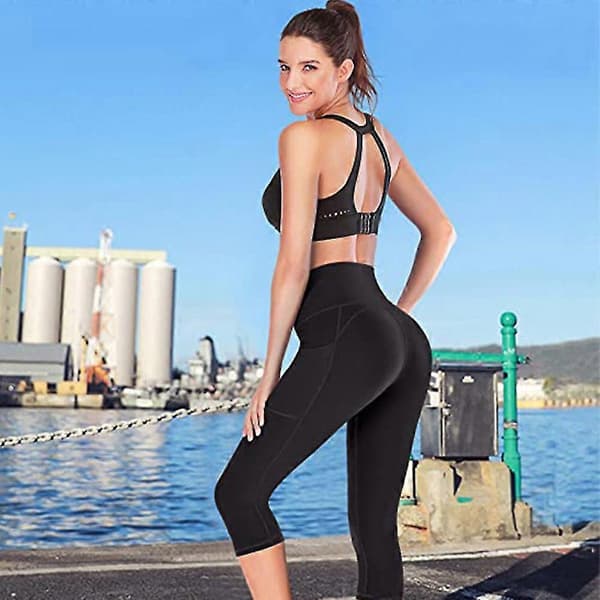 1 pc High Yoga Pants Workout Capri Leggings With Pockets XL