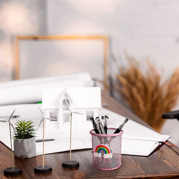 Pink Blyantholder, 2 Stk. Metallisk Penholder Skrivebord Penholder