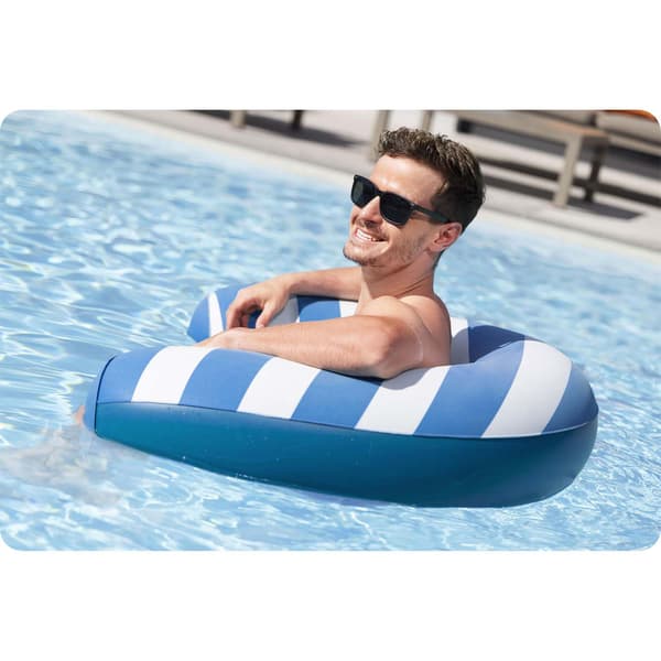 Bestway 43852 Comfort Plush oppustelig flydestol Blå, Vit PVC, Polyester
