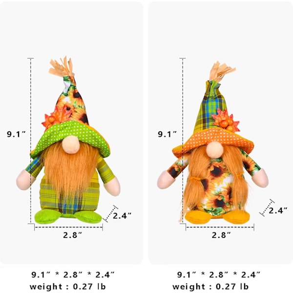 Plush Tomte Dekoration til Thanksgiving, Rudolph Maple Dukke