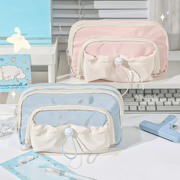 Five-layer large capacity pencil case, multi-functional pen holder, cute pen storage bag