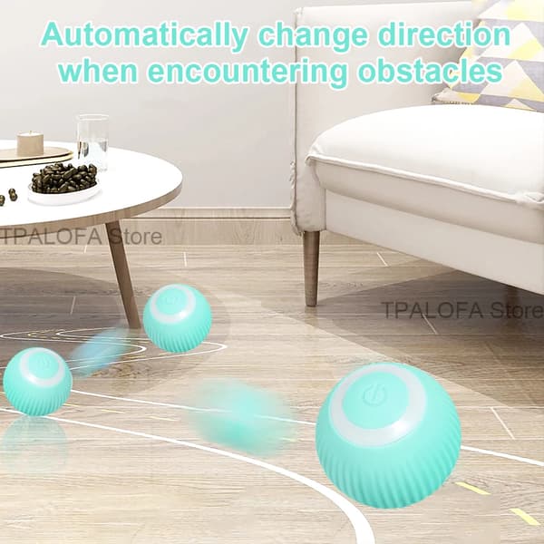 Elektrisk Kattleksak med Rullande Boll Automatisk Interaktiv Blå Boll blue ball 43mm(diameter)