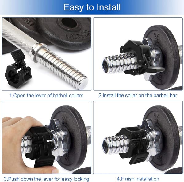 4 pcs Dumbbell Locks, 25mm, Dumbbell Locks, Barbell Clips, Ski Collars, Dumbbell Clips, Quick Release for Barbells, Dumbbell Locks-FS-