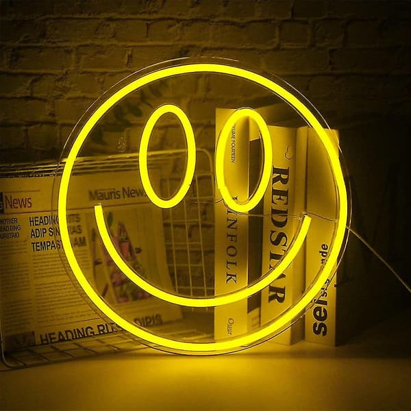 Smilende Ansigt Neon Skilt til Dekoration LED Natlampe USB Børnegave