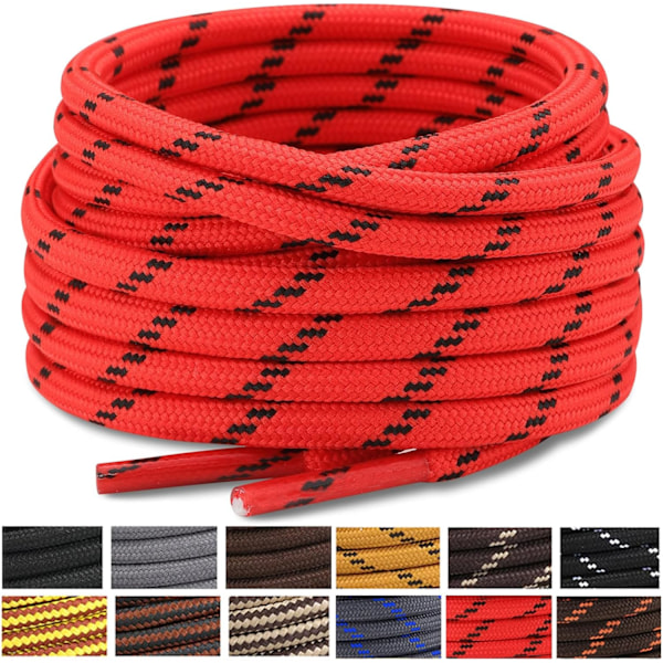 Pyöreät kengännauhat [2 paria] repeämisen kestävät kengännauhat red-FS4- red 100cm