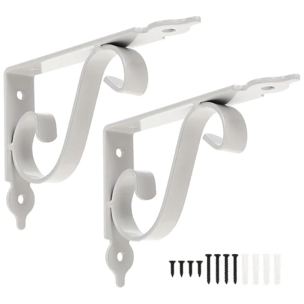 Durable Shelf Brackets Iron Triangle Shelf Support For Homeowners White 15.00X11.50X2.50CM Simple Design 2 Set-FS-