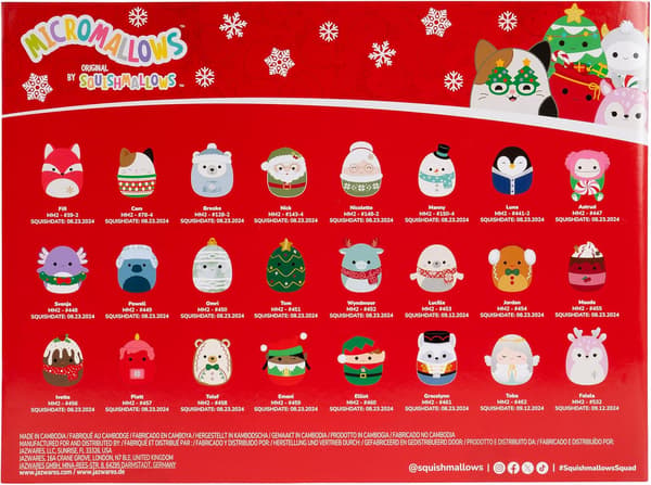 Squishmallows Original 24-dagars Micromallows Julplysch Adventskalender