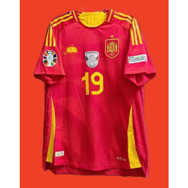 2024 UEFA EM Jalkapallopaita Espanja Pelaajaversio Kotipaita Nro.19 LAMINE YAMAL Koti XL XL