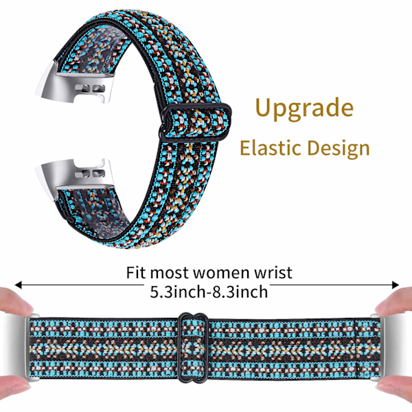 Armband, Mjukt Justerbart Elastiskt Ersättningsband Modemönster