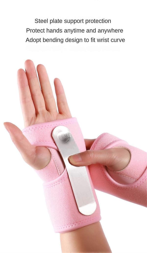 Justerbart, andningsbart handledsband, karpaltunnelskena, handledsstöd, tendinit, smärtlindring för artrit, handledsbandage, rosa