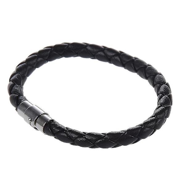 Mænd sort læder magnet armbånd Armbånd band 0,23\" Hot, børn, mand-FS2-