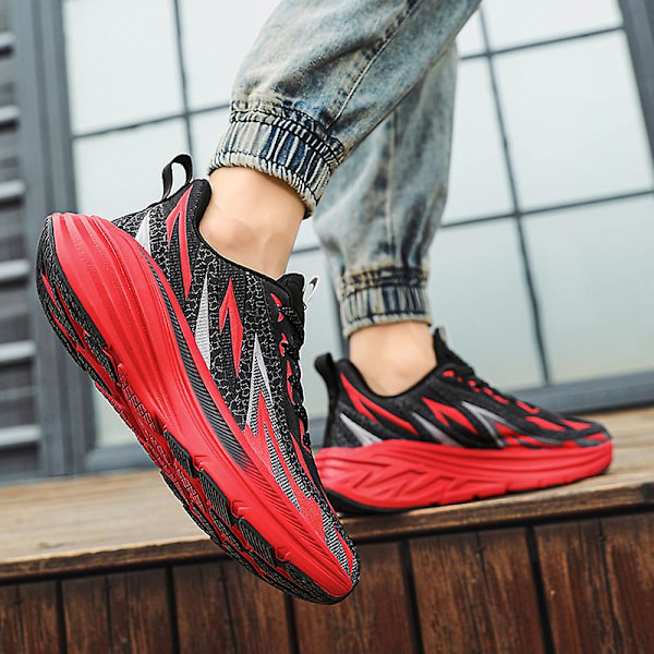 Herrsneakers Andas sportssko Mote løpesko 3Clt179 BlackRed BlackRed 45