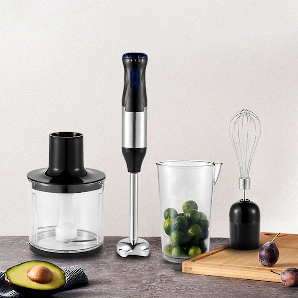 2024 Uusi Mix 4 in 1 Tehokas Uppokäyttöinen Sauvasekoitin Sis. Leikkurin Ja Smoothie-Kupin
