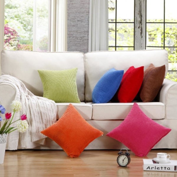 2-pack manchester Pehmeä koristeellinen neliönmuotoinen päällinen Tyynynpäällinen (oranssi, 50x50 cm)-X42-