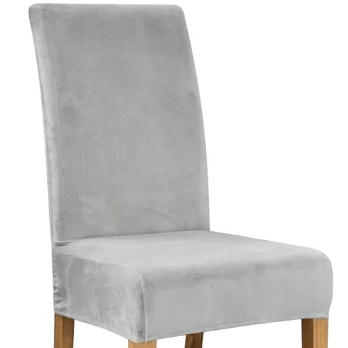 2-pack - Stolsöverdrag / Stolsöverdrag - Sammet grå-MP gray 370