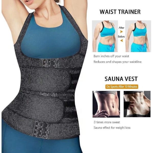 Neopren Sauna Sved Waist Trainer Korset Trimmer Vest til Medium