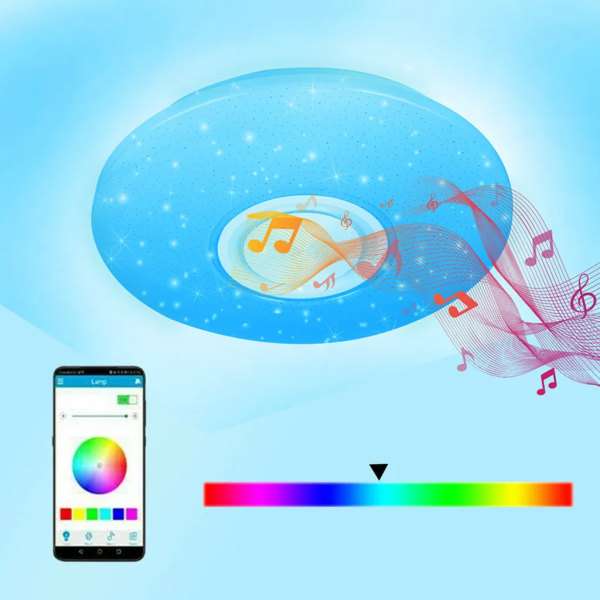 Starry Sky Bluetooth Music 36W LED Ceiling Light with Remote Control