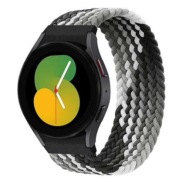 No Gaps Band för Samsung Galaxy Watch 4/5/6 44mm 40mm 4 classic 46mm Flätad soloögla correa Armband Galaxy 5 Pro 45mm rem Svart smart Black clever