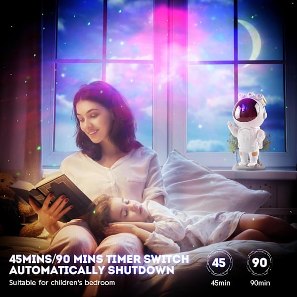 Astronaut Galaxy Star Projector Starry Night Light med timer och fjärrkontroll, takprojektor, present till barn och vuxna [Energiklass F]