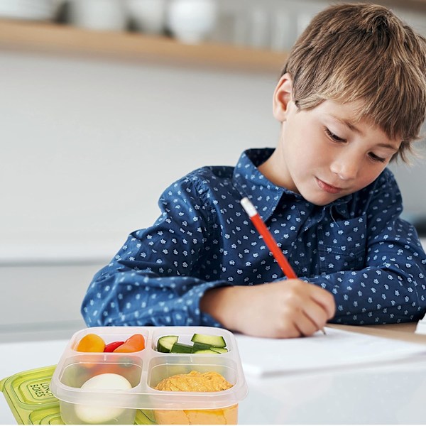 Bento Snack Bokser - Gjenbrukbare matbokser med 4 rom for skole, jobb og reiser, sett med 4