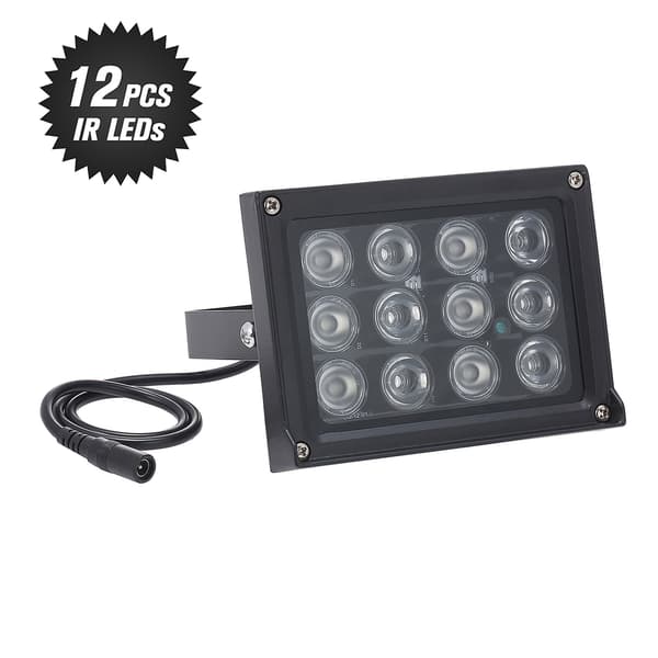 12-punkts Array Infrarøde LED-lys - IR Ekstralampe for Nattsyn, Bred Vinkel, Lang Rekkevidde, Utendørs, IP65-klassifisert CCTV Sikkerhetskamera-FY-