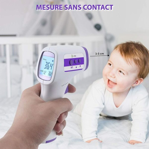 Panntermometer Infraröd termometer för vuxna, beröringsfri termometer, LCD-skärm, minnesfunktion, infraröd termometer för barn, vuxen, objekt