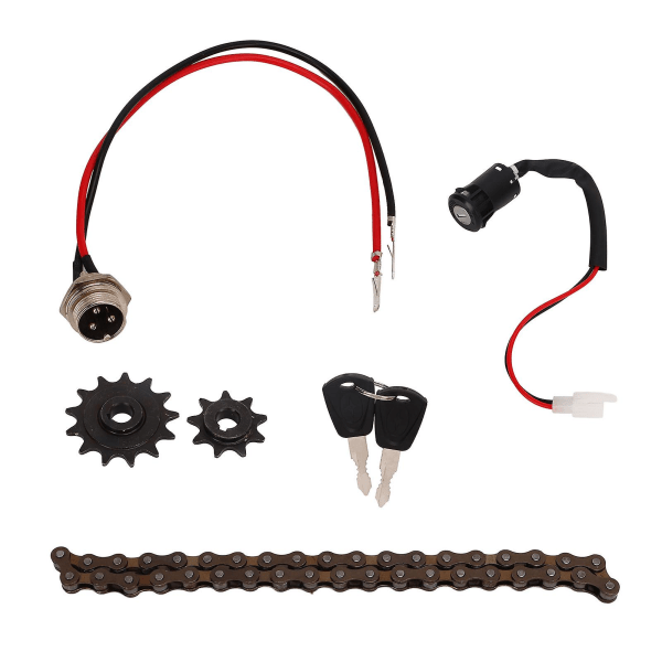 2024 Elektrisk sykkel tannhjul kjede sett 38 ledd sykkel kjede 410 13 tann tannhjul 410 9 tann tannhjul med kilenøkkel elektrisk dør lås sett