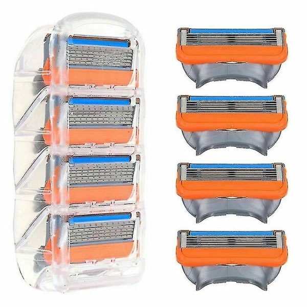 16-pack 5-bladiga rakblad för män, passar Gillett