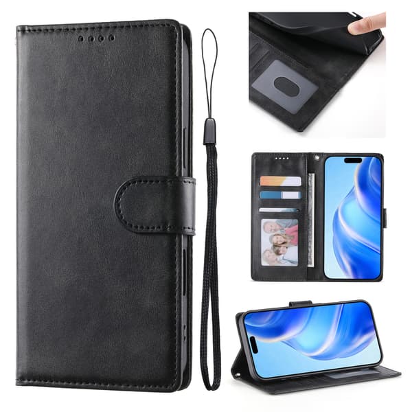Magnetiskt läderplånboksfodral kompatibelt med iPhone 13 Pro Max-FY-