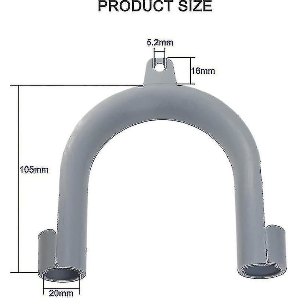 Tvätthocksböj - Pvc-böj avloppsslangstöd för tvättmaskin & diskmaskin - Lätt att installera & standard U-formad avloppsböj - Passar