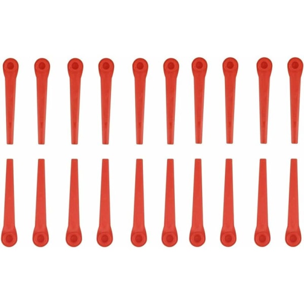 Sett med 100 plastblader kompatible med Gardena Trimmer, erstatningsblader for Gardena Trimmer og trådløse trimmere.