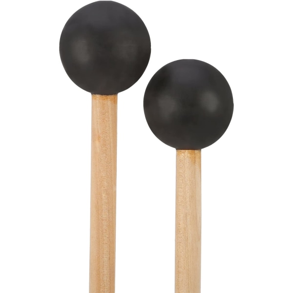 BellMalletsGlockenspielSticks,RubberXylophoneMalletPercussionwithWoodHandle,15InchLong(Black)