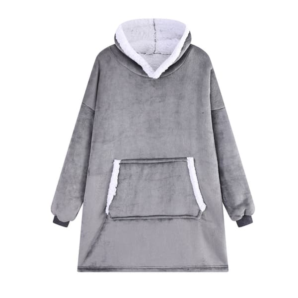Middels oversized hettegenser for voksne med kengurulomme og hette-FY-
