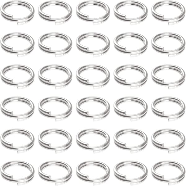 400-pack nyckelringsring 10 mm mini split hoppring med dubbla spännen-FY-