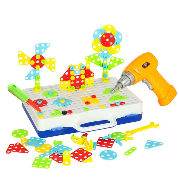 Screw & Construction Set 151 Pieces – Creative Building Blocks with Battery-Powered Screwdriver{YDE}-FY-