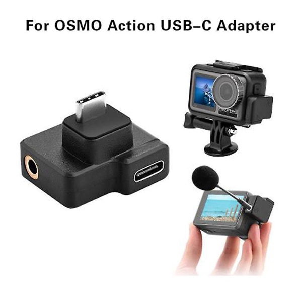 Original Dji Cynova Osmo Action Dual 3.5mm Usb-c Adapter För Osmo Actionkamera