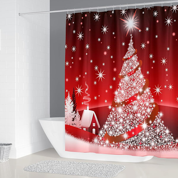 ##/Bruseforhæng Jul, Rød, 180 x 200 cm, Skimmelresistent, Ch##/