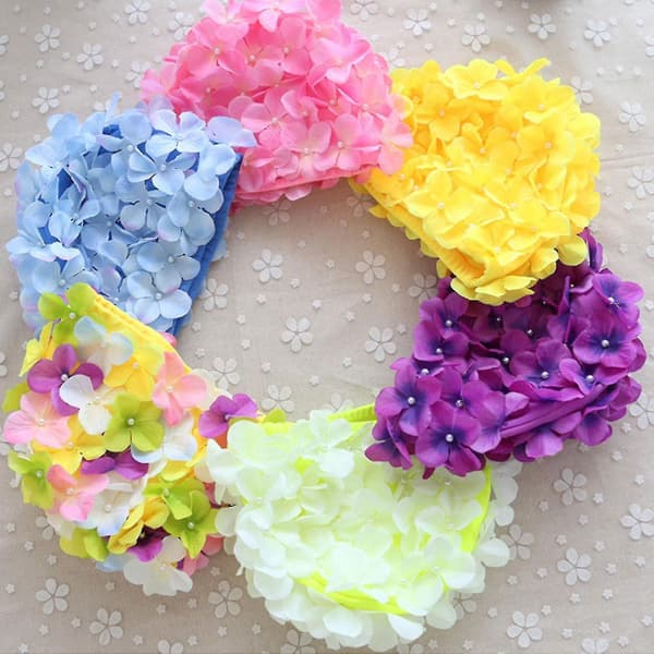 Kvinders Blomstrede Retro 3D Blomster Badehætte - Blomstrende Badehætte-FY-