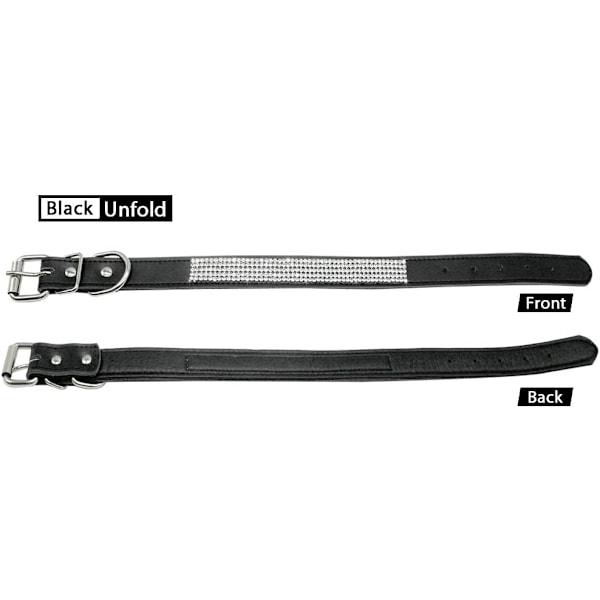 Beirui hundhalsband med strass - mjukt bling äkta vadderat läder tillverkat gnistrande kristalldiamanter nitade - perfekt för husdjursutställning