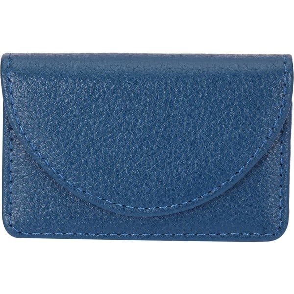 Læder visitkortholder med magnetisk lukning Blue