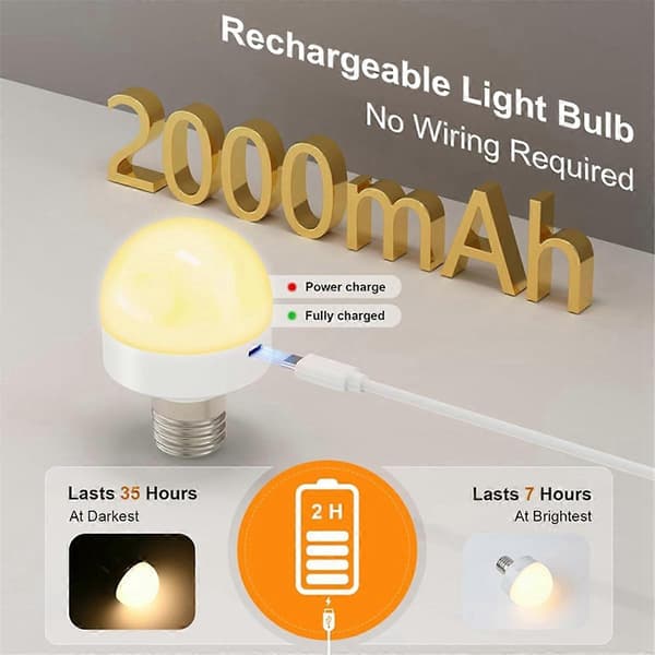 Rechargeable Light Bulbs with Remote Control E26 Battery Operated Light Bulb-FY-