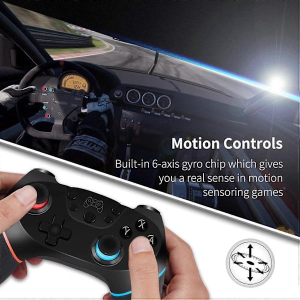 Switch-kontroller for Nintendo, Trådløs Pro-kontroller for Nintendo Switch/Switch Lite, Fjernkontroll Gamepad, Turbo og Dobbel Vibrasjon