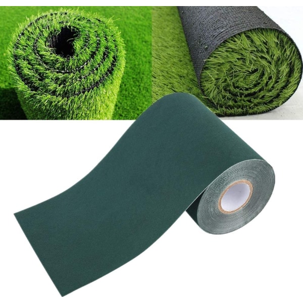 150mm*10m Artificial Artificial Turf Strip Garden Grass Mat Adhesive and High Density Fake Carpet (Green)