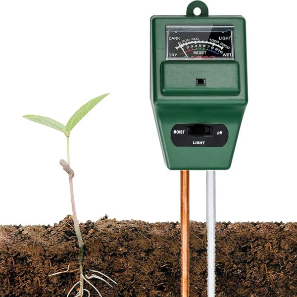 Soil pH Tester 3 in 1 Soil ph Tester, Soil Tester Kit Plant Moisture Tester PH Soil Meter Jord för blomma/gräs/växt/trädgård/gård/gräsmatta
