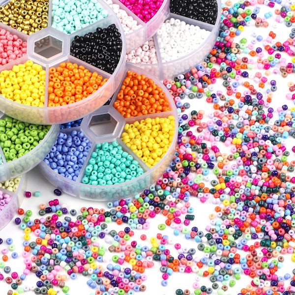 Laatikkosetti 2 mm 3 mm berlock tšekkiläiset lasihelmi DIY rannekoru kaulakoru pyöreät helmet korujen valmistussarja DIY korvakoru kaulakoru style22