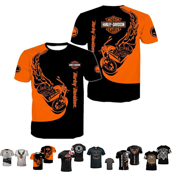 HarleyDavidson Moottoripyörä Miesten Kesä Casual Lyhythihainen T-paita C C C XL